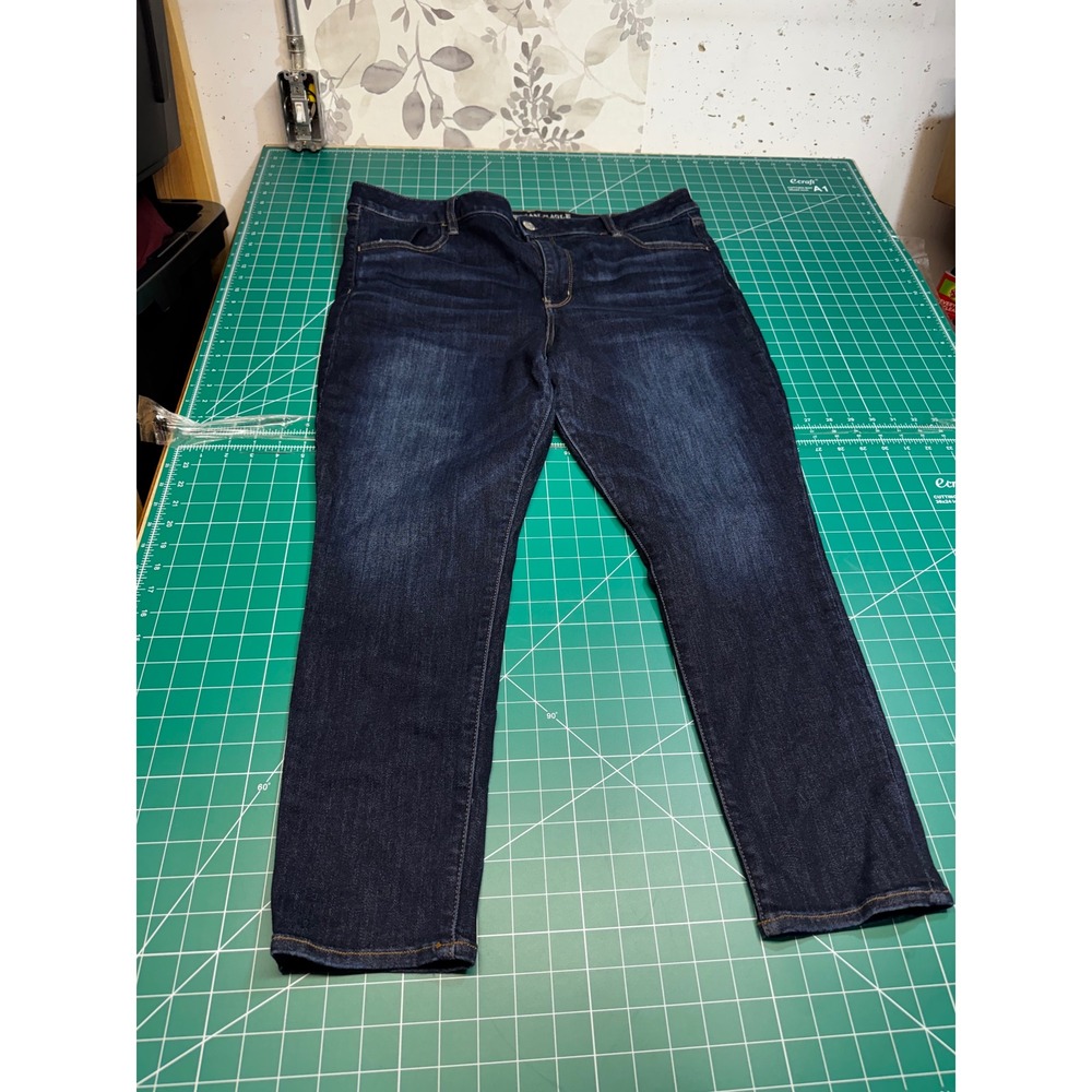 American Eagle Super Super Stretch X Jeans Womens 20 Short Dark Wash Blue Denim